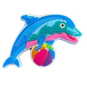 Lisa Frank Dolphin Croc Charm